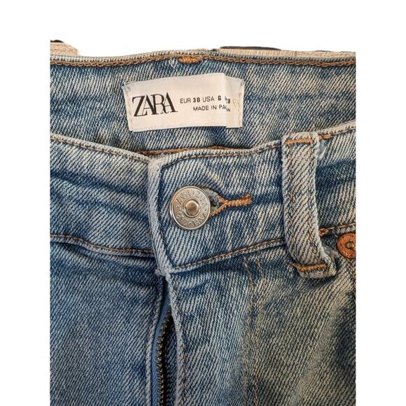 Zara Mid Waist Ripped Skinny Jeans - Picture 2 of 7